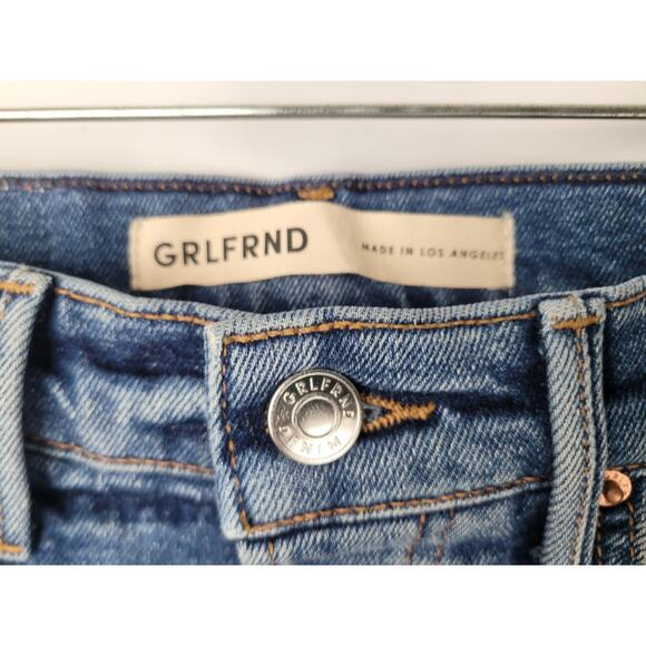 Grlfrnd Revolve NWOT Piper Super High Rise Stretch Slim Crop Laurel Canyon 26 - Picture 4 of 12